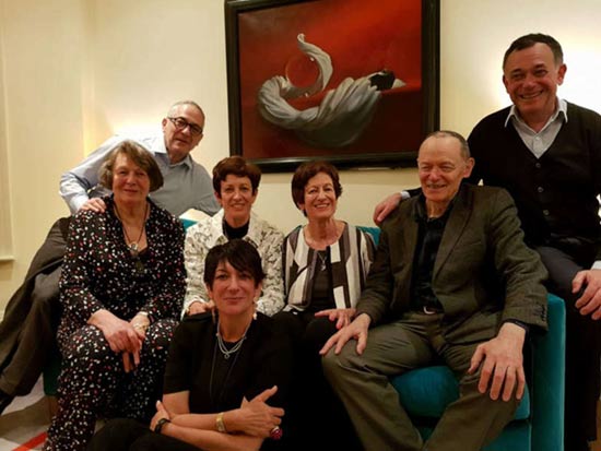 Ghislaine Maxwell posing with her siblings